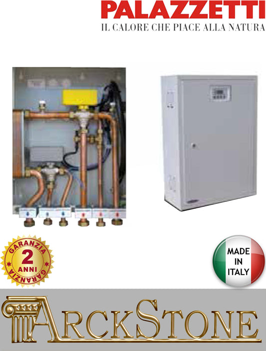 Palazzetti Kit P2 Riscaldamento Diretto Produzione Acs Costituito Scambiatore Piastra Elettrovalvola Flussostato Valvola Non Ritorno Centralina Consente Produzione Acqua Calda Sanitaria Istantanea Gestione Impianto Riscaldamento