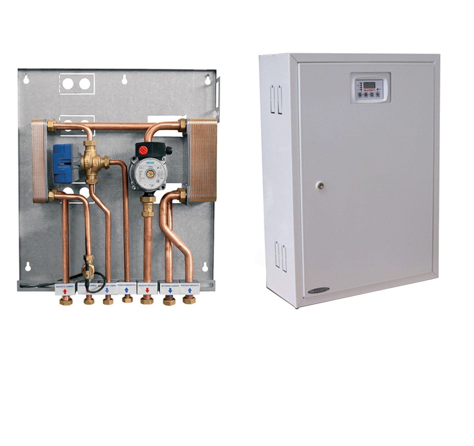 Palazzetti Kit P3 Separazione Impianto Produzione Acs Costituito Circolatore Scambiatori Piastra Valvola Servocomando Flussostato Centralina Abbina Stufa Pellet Legna Impianto Esistente Separa Circuito Primario Secondario Acqua Calda Sanitaria Istantanea