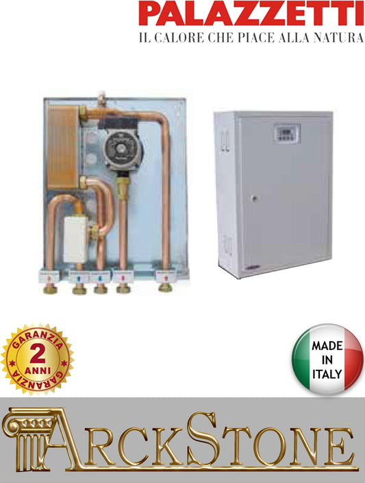 Palazzetti Kit P5 Separazione Impianto e Gestione Puffer Sanitario Costituito Circolatore Scambiatore Valvole Centralina Elettronica Abbina Stufa Pellet Legna Impianto Esistente Separa Circuito Primario Secondario Accumulo Produzione Acqua Calda Sanitaria