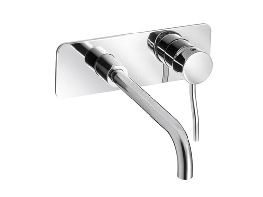 Miscelatore lavabo a parete completo di piletta di scarico Click-Clack marca IB rubinetti modello Kusasi rubinetteria rubinetto ottone cromato bagno fontana finitura cromo rivenditore autorizzato campania arredamento garanzia 10 anni azienda certificato