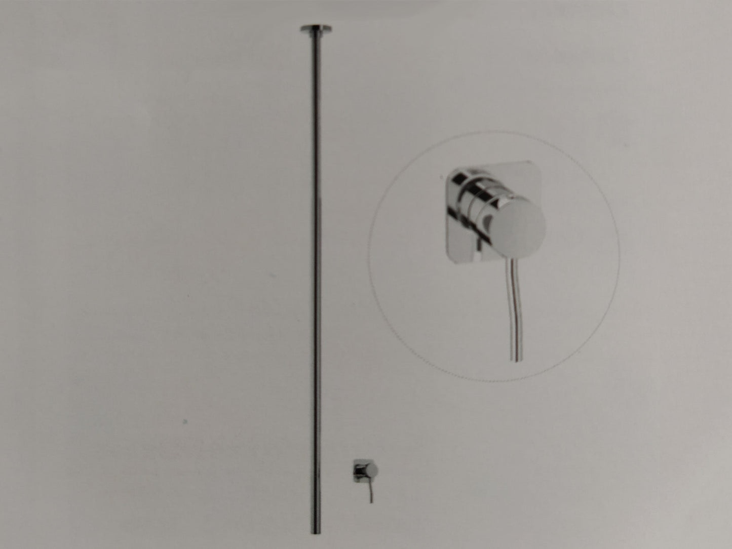 Miscelatore bocca da soffitto alimentata con comando remoto incluso marca IB rubinetti modello Kusasi rubinetteria rubinetto ottone cromato bagno fontana finitura cromo rivenditore autorizzato campania arredamento garanzia 10 anni azienda certificata