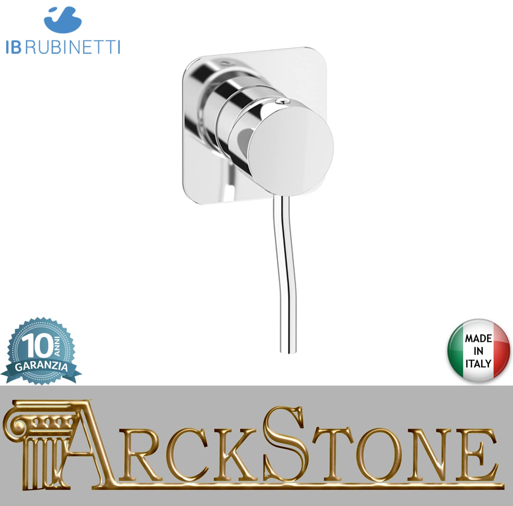 Miscelatore doccia incasso una via completo marca IB rubinetti modello Kusasi rubinetteria rubinetto ottone cromato bagno fontana finitura cromo rivenditore autorizzato campania arredamento garanzia 10 anni azienda certificata made in italy