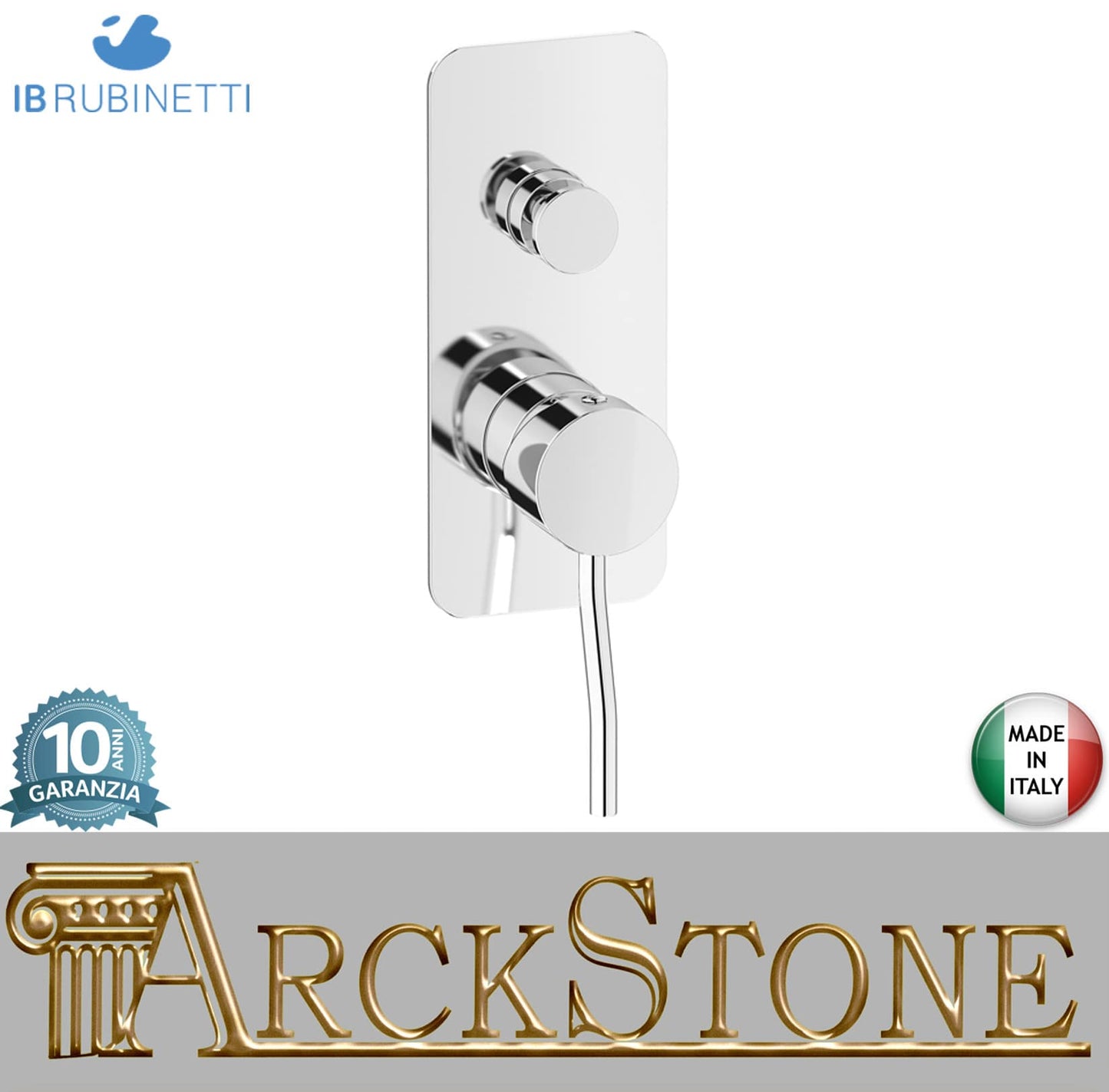 Miscelatore doccia incasso due vie completo marca IB rubinetti modello Kusasi rubinetteria rubinetto ottone cromato bagno fontana finitura cromo rivenditore autorizzato campania arredamento garanzia 10 anni azienda certificata made in italy