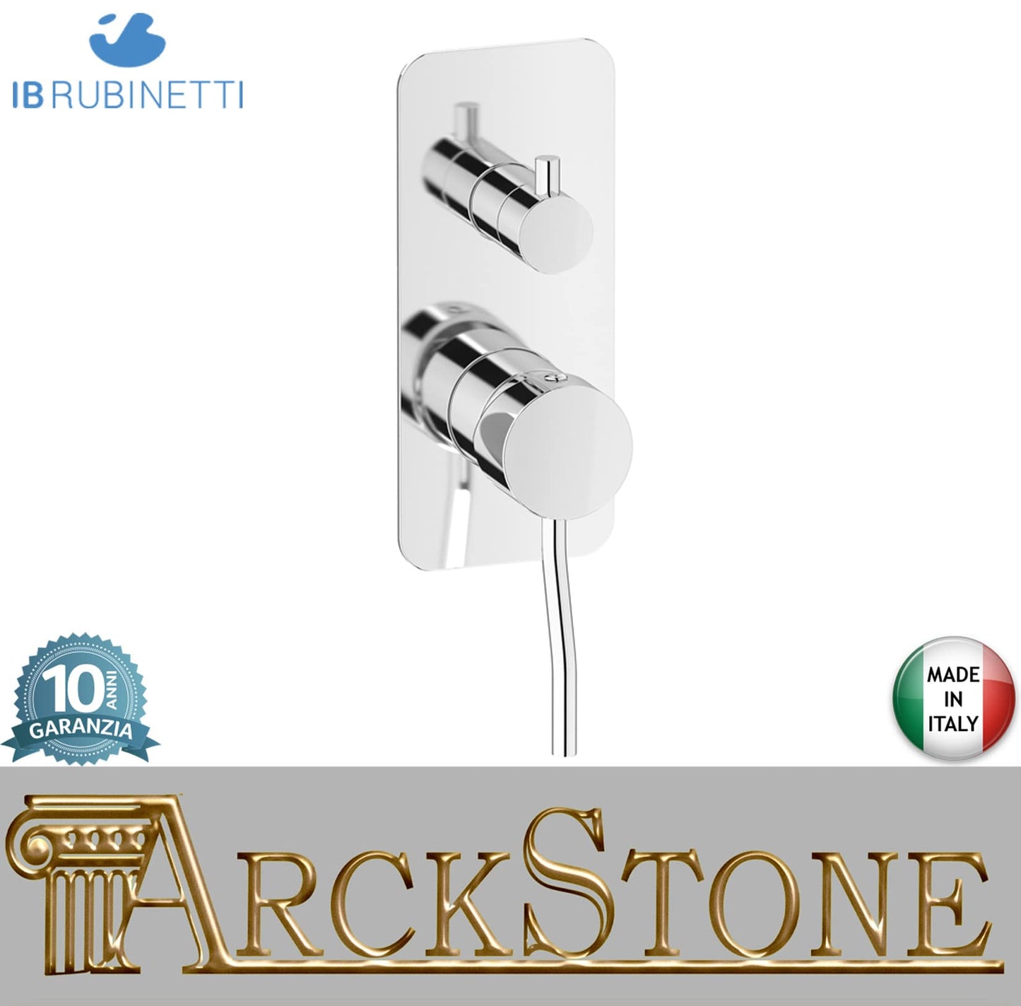 Miscelatore doccia incasso tre vie completo marca IB rubinetti modello Kusasi rubinetteria rubinetto ottone cromato bagno fontana finitura cromo rivenditore autorizzato campania arredamento garanzia 10 anni azienda certificata made in italy
