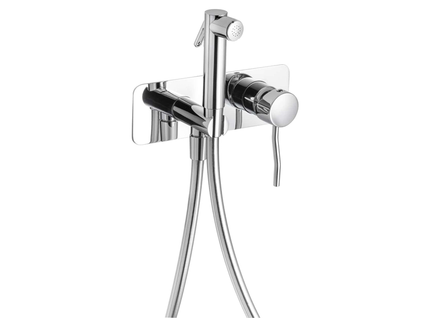 IB Rubinetti KUSASI Set Di Parti Interne ed Esterne Incasso A Muro Con Piastra Per Idroscopino Igienico Con Miscelatore Per WC Materiale Ottone Finitura Cromata