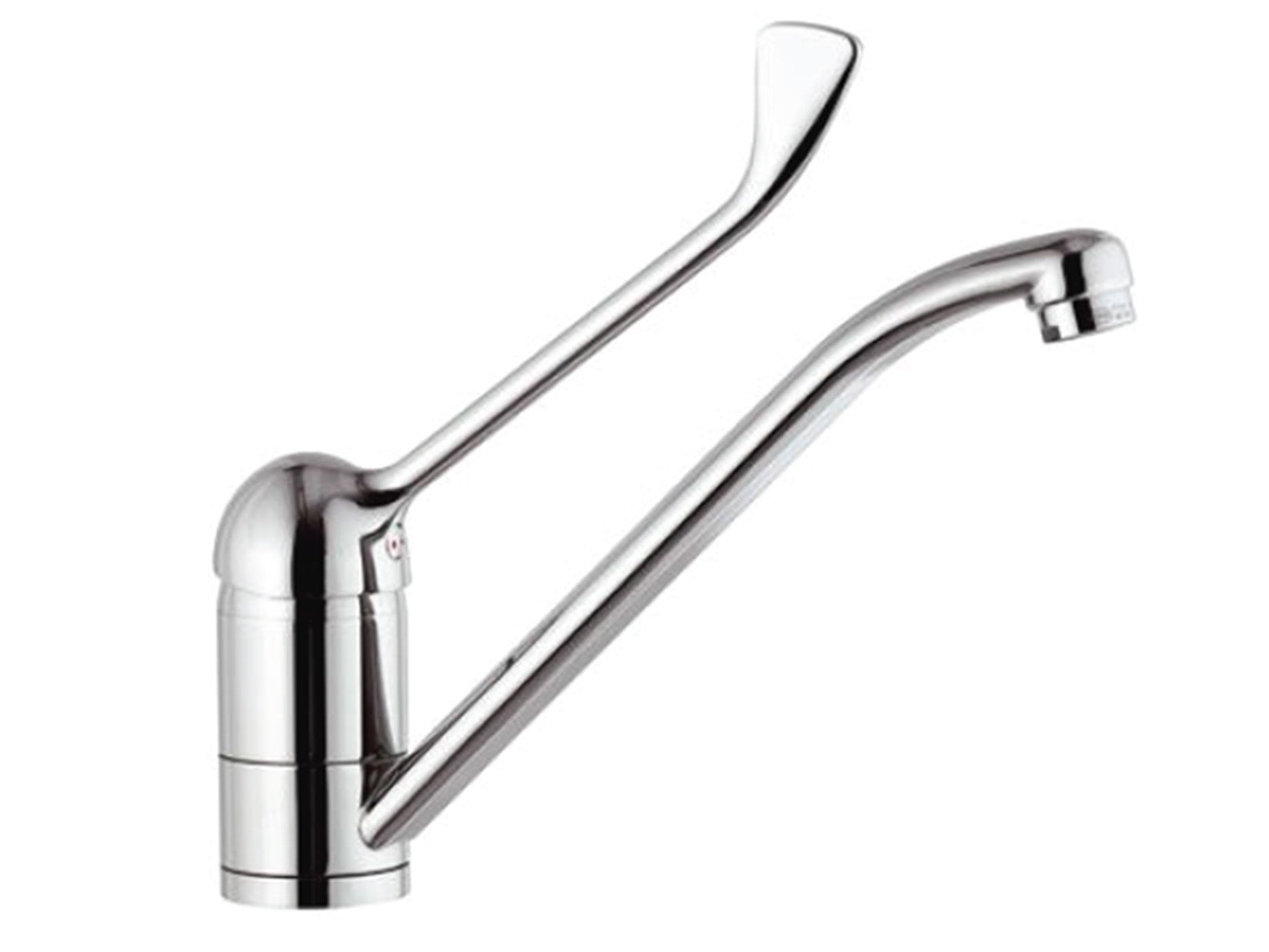 Miscelatore Lavello Lavatoio Canna Fusa Con Leva Clinica Duemmeggi Cucina Installazione Appoggio Monoforo 1 Foro 1 Leva Manopola Monocomando Stile Classico Materiale Ottone Finitura Cromata Made in Italy Garanzia 5 Anni