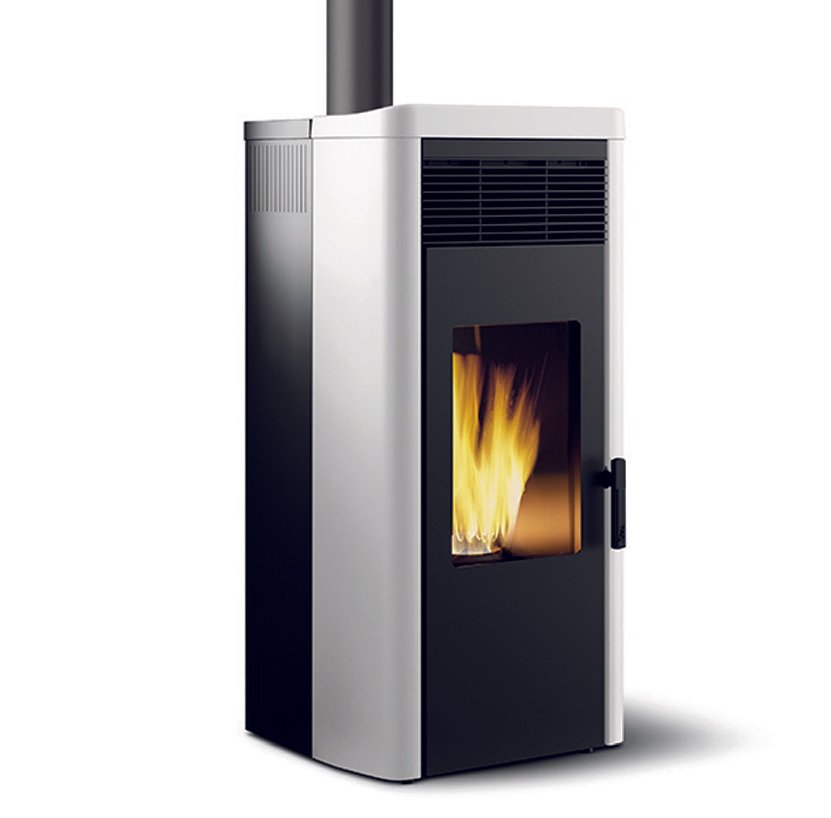 Stufa Pellet Aria Ventilata Canalizzabile Royal Palazzetti Lea Air 90 US Bianco 9,9 Kw Con Uscita Fumi Superiore