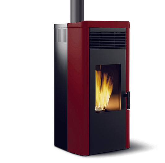 Stufa Pellet Aria Ventilata Canalizzabile Royal Palazzetti Lea Air 90 US Rosso 9,9 Kw Con Uscita Fumi Superiore