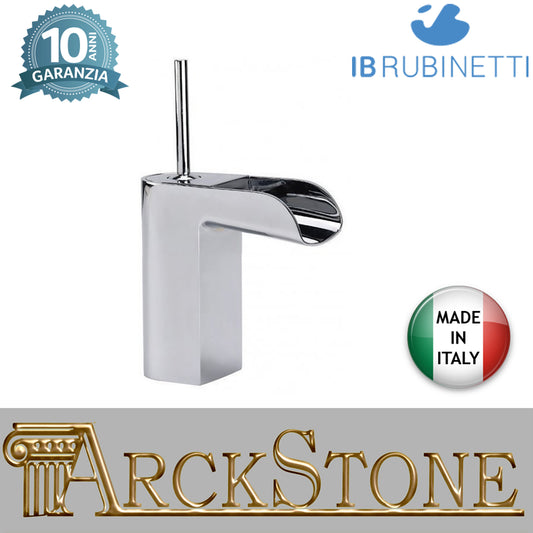 Miscelatore lavabo medio completo di piletta di scarico click-clack marca IB rubinetti modello LoveMe rubinetteria rubinetto ottone cromato bagno cascata fontana finitura cromo rivenditore autorizzato campania arredamento garanzia 10 anni qualità