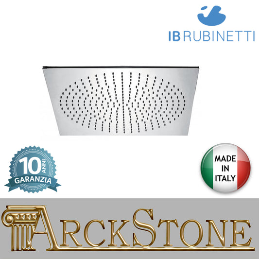 Soffione doccia quadro 500x500 mm marca IB rubinetti modello Shower Heads cromato finitura cromo muro rivenditore autorizzato campania arredamento garanzia 10 anni azienda certificata soffitto qualità made in italy arredo bagno parete