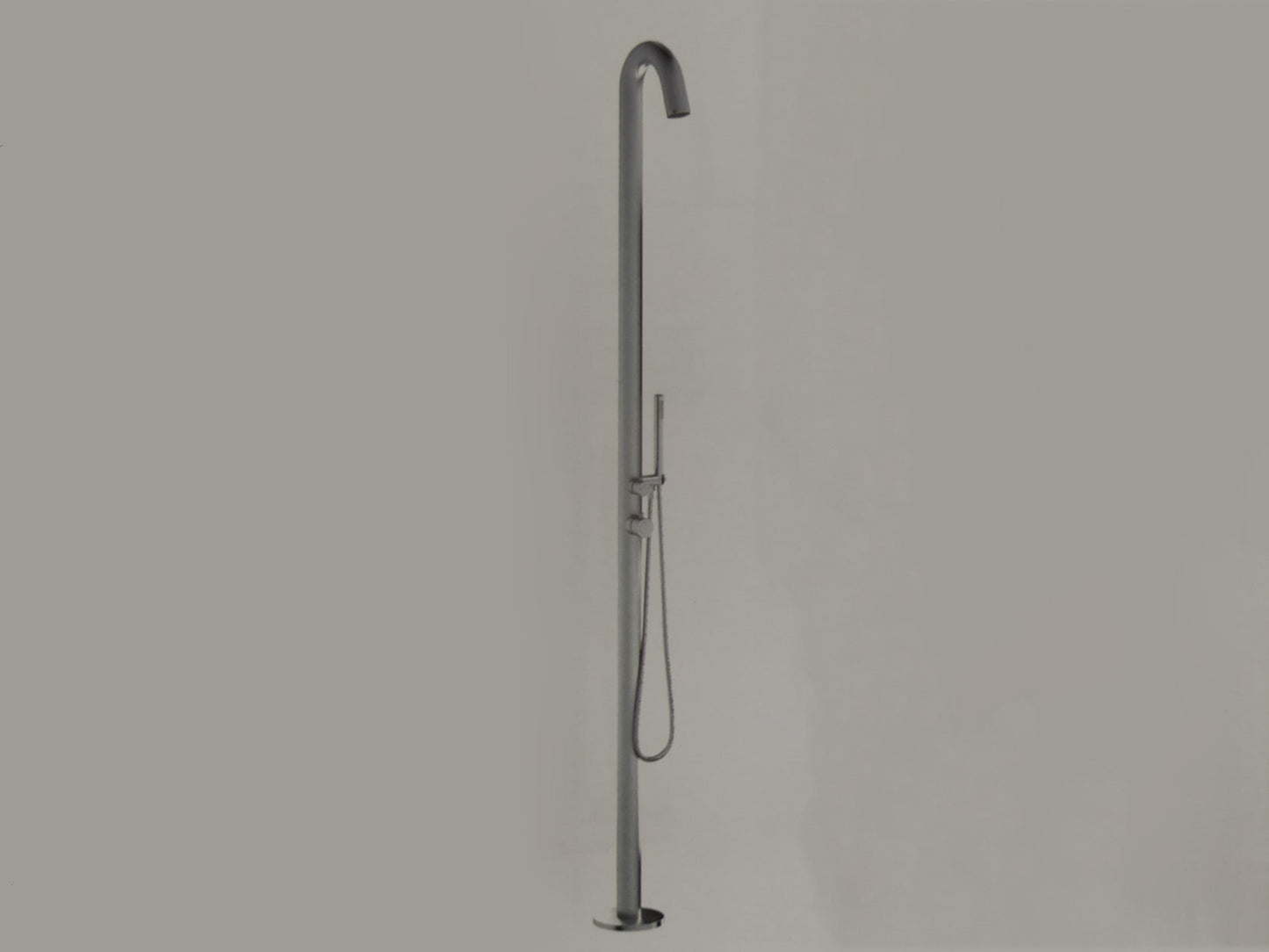 IB Rubinetti SHOWER COLUMNS Gruppo Colonna Doccia Attrezzata Multifunzione A Pavimento Da Terra Miscelatore Meccanico Materiale Acciaio Finitura Nickel Spazzolato Senza Idromassaggio Con Doccetta E Flessibile