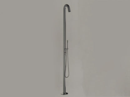 IB Rubinetti SHOWER COLUMNS Gruppo Colonna Doccia Attrezzata Multifunzione A Pavimento Da Terra Miscelatore Meccanico Materiale Acciaio Finitura Nickel Spazzolato Senza Idromassaggio Con Doccetta E Flessibile