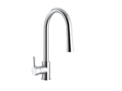 Miscelatore Lavello Lavatoio Monocomando 1 Leva Laterale Con Doccia Doccetta Estraibile Duemmeggi Cucina Manhattan Installazione Appoggio Stile Moderno Materiale Ottone Finitura Cromata Made in Italy Garanzia 5 Anni