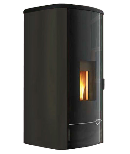 Termo Stufa Pellet Ermetica Palazzetti Mirella Idro 10 Potenza 9,3 kW Rivestimento Colore Moka