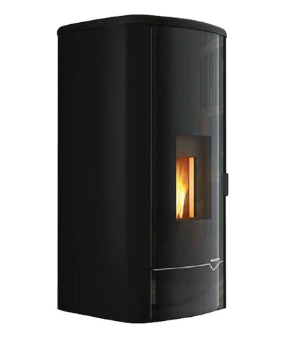 Termo Stufa Pellet Ermetica Palazzetti Mirella Idro 10 Potenza 9,3 kW Rivestimento Colore Nero
