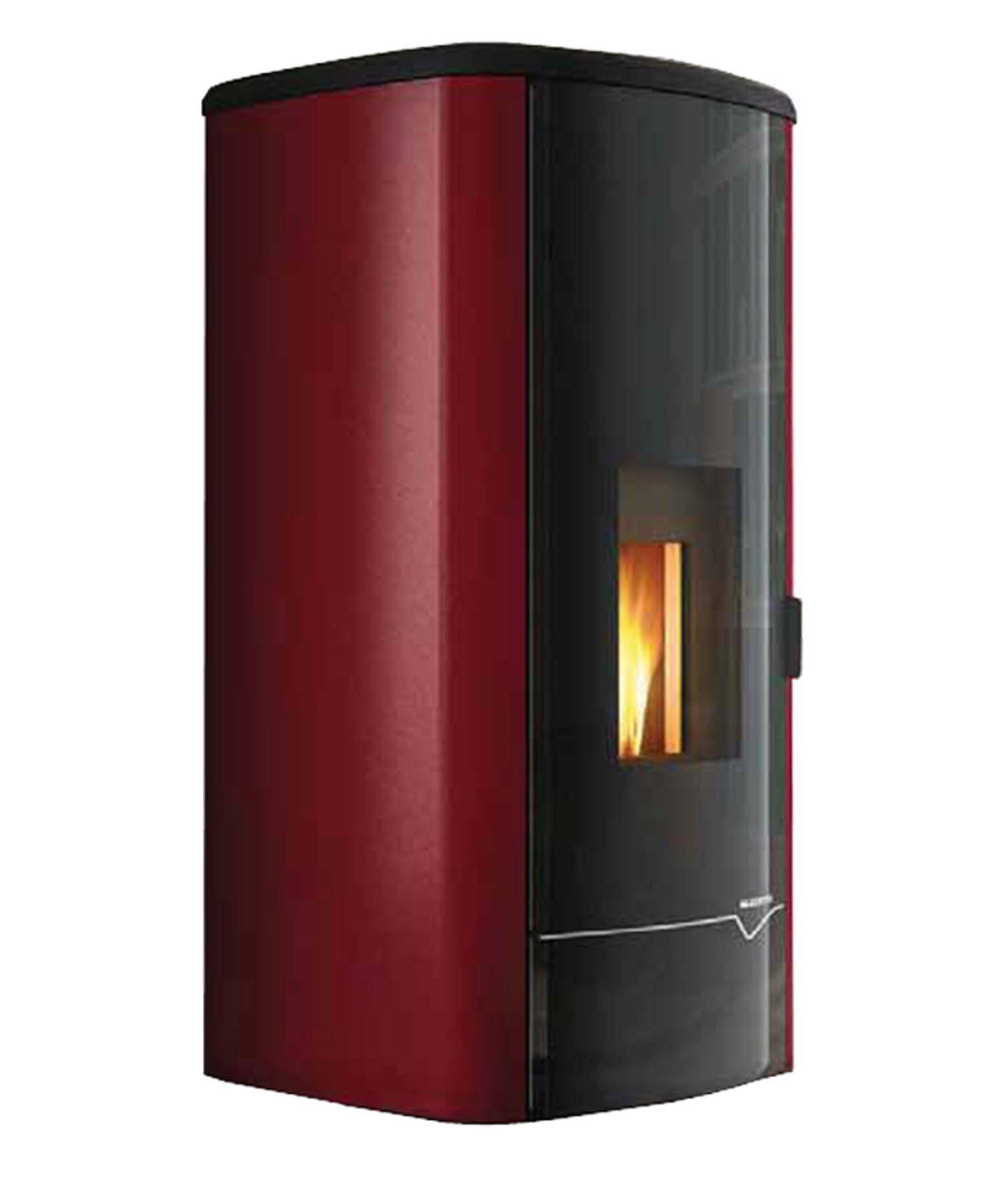 Termo Stufa Pellet Ermetica Palazzetti Mirella Idro 10 Potenza 9,3 kW Rivestimento Colore Rosso