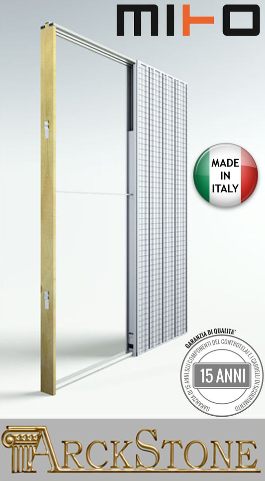 Mito Classico Controtelaio Porte Scorrevoli Intonaco Muratura Scorrimento Interno Base Parete giunto elastico lamella irrigidimento Telaio barra kit carrello guida innesto rapida montaggio cuscinetto garanzia 15 Anni 60x210x10,5 cm