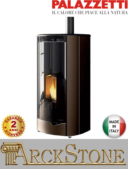 Stufa Pellet Aria Ventilata Ecofire Ermetica Palazzetti Marianne 9 US Potenza 9,1 kW Moka