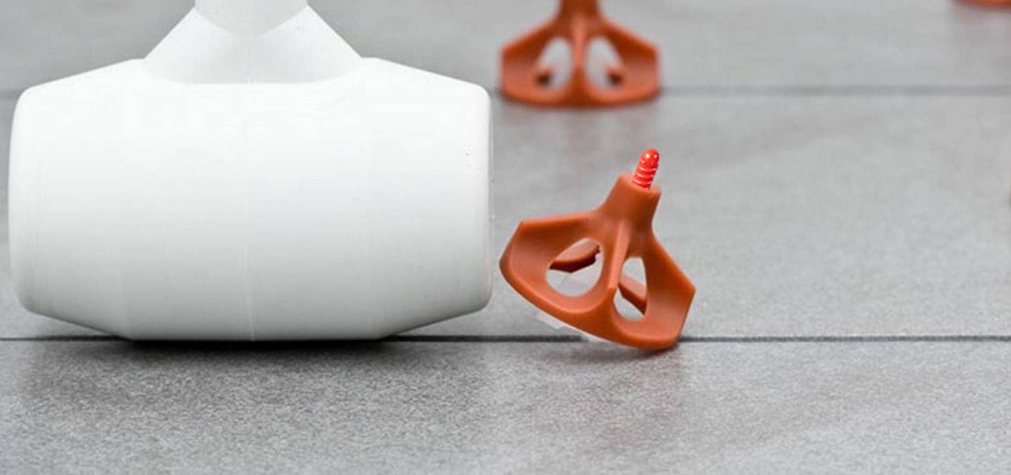 Raimondi RLS Levelling System 3000 Viti Basi Flat Piatta Forma Meno - Per Piastrelle Con Spessore Altezza da 3 a 15 mm e Fuga da 3 mm