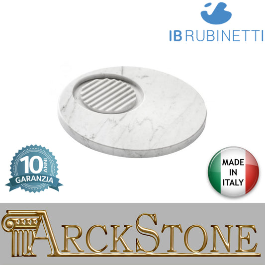 Porta sapone tondo marca IB rubinetti modello Marmo finitura Marmo bianco Carrara rivenditore autorizzato vassoio parete accessori bagno arredamento campania garanzia 10 anni azienda certificata made in italy