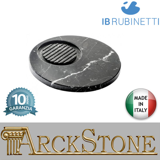 Porta sapone tondo marca IB rubinetti modello Marmo finitura Marmo nero Marquina rivenditore autorizzato vassoio parete accessori bagno arredamento campania garanzia 10 anni azienda certificata made in italy