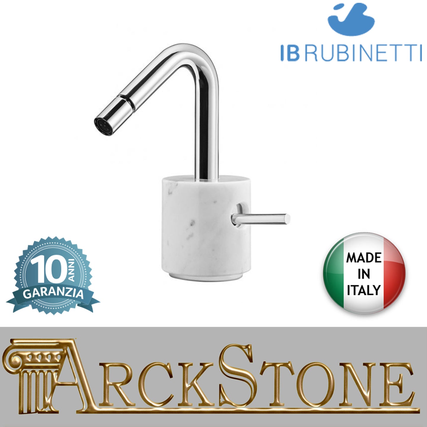 Miscelatore bidet con marmo bianco Carrara marca IB rubinetti modello Marmo rubinetteria rubinetto ottone cromato bagno fontana finitura cromo rivenditore autorizzato campania arredamento qualità made in italy garanzia 10 anni azienda certificata