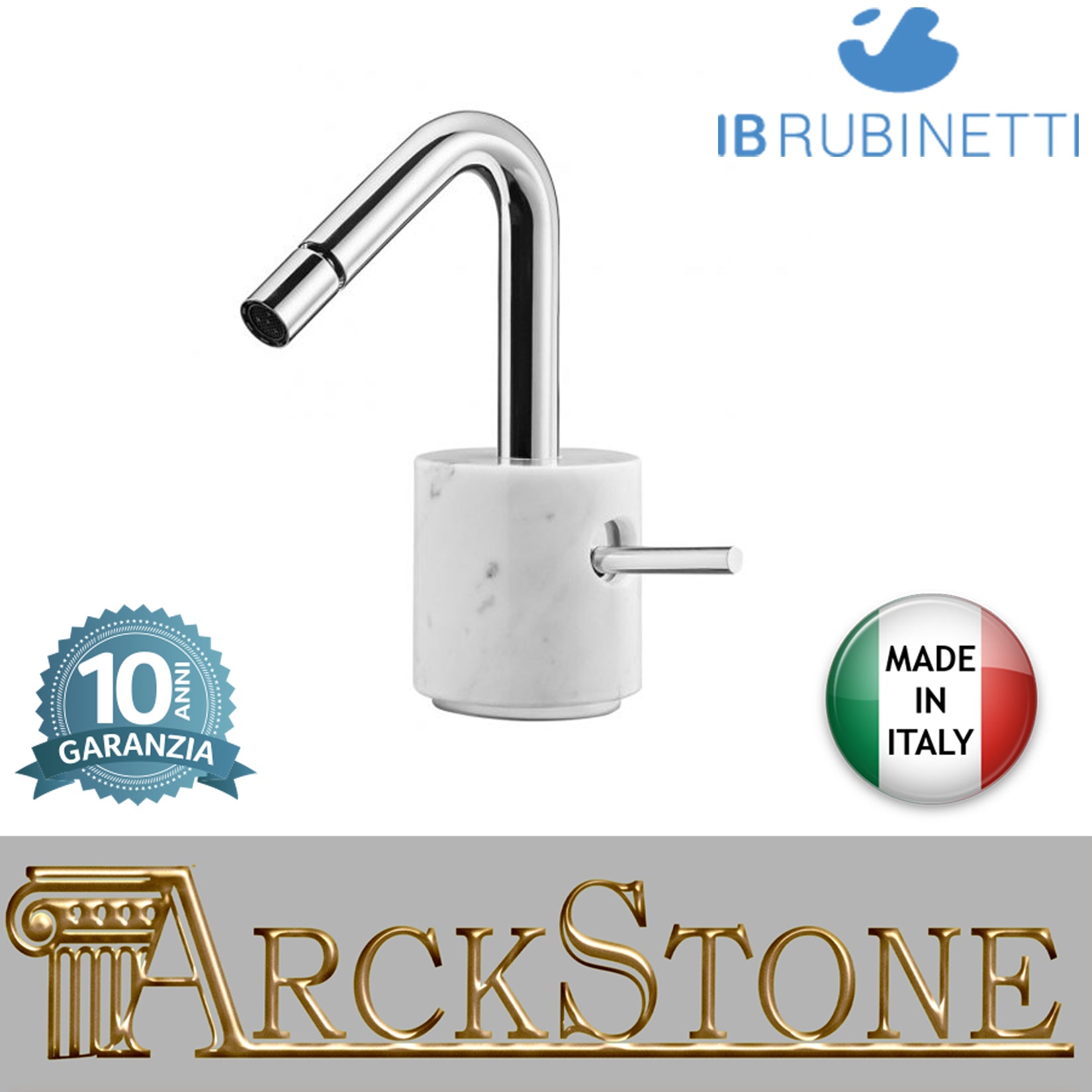 Miscelatore bidet con marmo bianco Carrara marca IB rubinetti modello Marmo rubinetteria rubinetto ottone cromato bagno fontana finitura cromo rivenditore autorizzato campania arredamento qualità made in italy garanzia 10 anni azienda certificata
