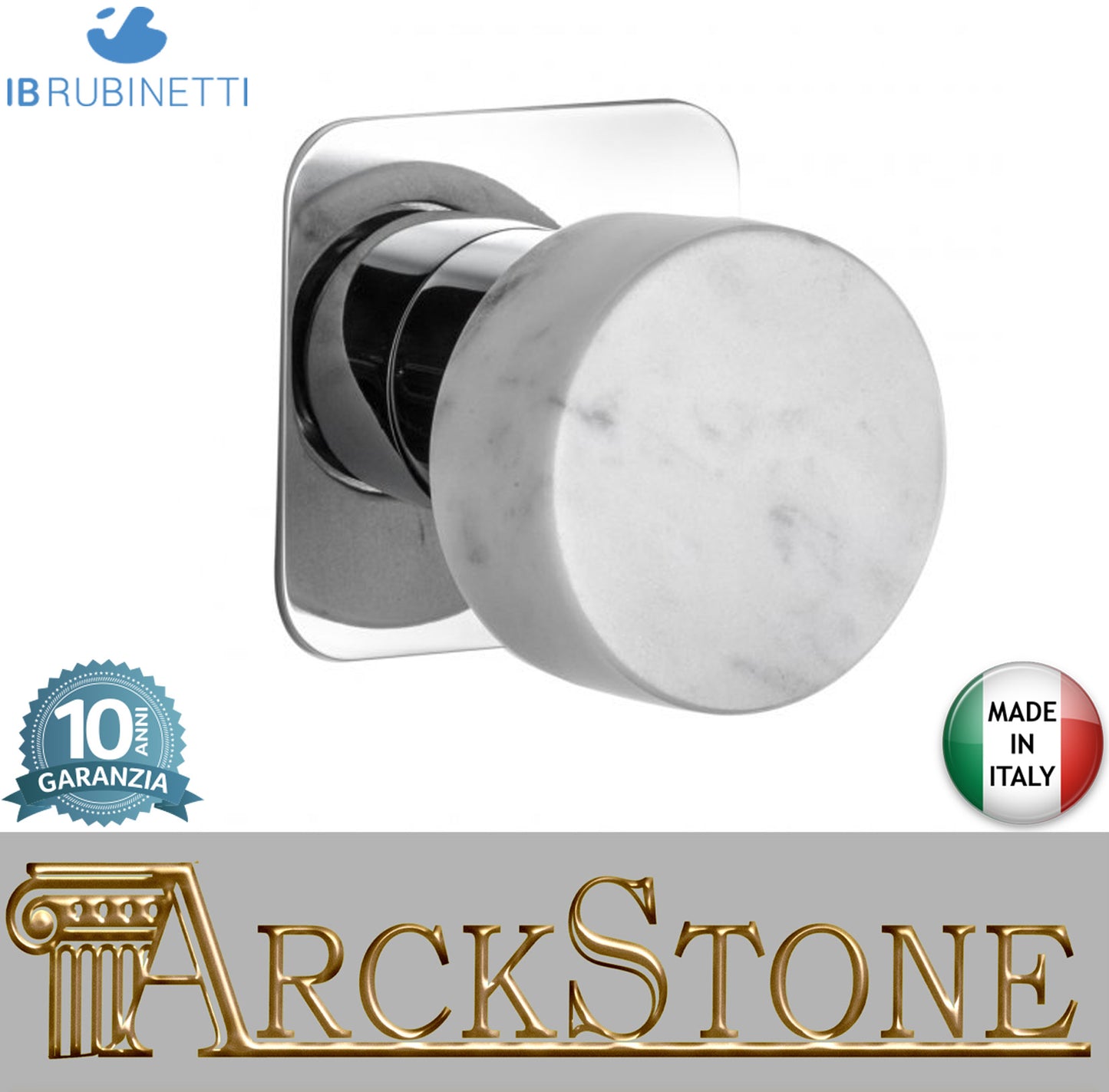 Miscelatore doccia incasso a una via con marmo bianco Carrara marca IB rubinetti modello Marmo rubinetteria rubinetto ottone cromato bagno fontana finitura cromo rivenditore autorizzato campania arredamento qualità made in italy garanzia 10 anni azienda