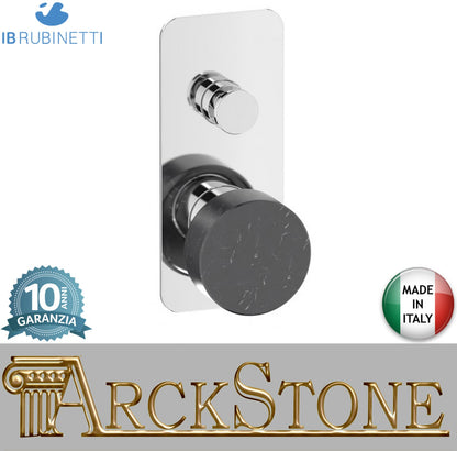 Miscelatore doccia incasso due vie marmo nero Marquina marca IB rubinetti modello Marmo rubinetteria rubinetto ottone cromato bagno fontana finitura cromo rivenditore autorizzato campania arredamento qualità made in italy azienda certificata