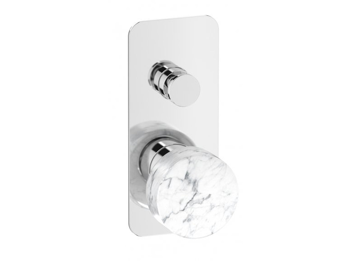 Miscelatore doccia incasso a due vie con marmo bianco Carrara marca IB rubinetti modello Marmo rubinetteria rubinetto ottone cromato bagno fontana finitura cromo rivenditore autorizzato campania arredamento qualità made in italy garanzia 10 anni azienda