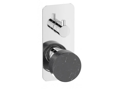 Miscelatore doccia incasso tre vie marmo nero Marquina marca IB rubinetti modello Marmo rubinetteria rubinetto ottone cromato bagno fontana finitura cromo rivenditore autorizzato campania arredamento qualità made in italy azienda certificata