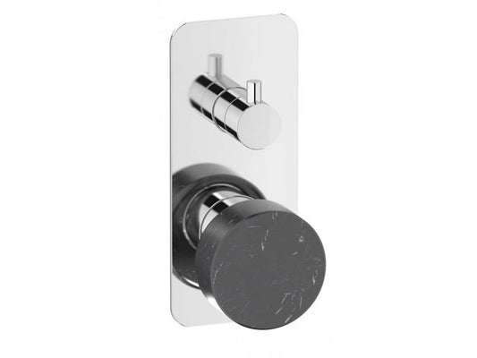 Miscelatore doccia incasso tre vie marmo nero Marquina marca IB rubinetti modello Marmo rubinetteria rubinetto ottone cromato bagno fontana finitura cromo rivenditore autorizzato campania arredamento qualità made in italy azienda certificata