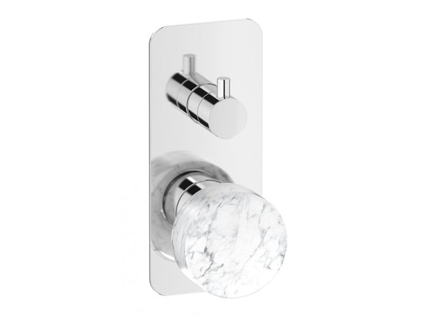 Miscelatore doccia incasso a tre vie con marmo bianco Carrara marca IB rubinetti modello Marmo rubinetteria rubinetto ottone cromato bagno fontana finitura cromo rivenditore autorizzato campania arredamento qualità made in italy garanzia 10 anni azienda