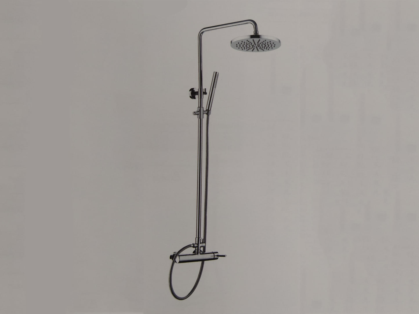 IB Rubinetti SHOWER COLUMNS Gruppo Colonna Doccia Whynot Attrezzata Multifunzione A Parete Frontale Miscelatore Meccanico Materiale Ottone Finitura Cromata Senza Indromassaggio Con Doccetta E Soffione Anticalcare