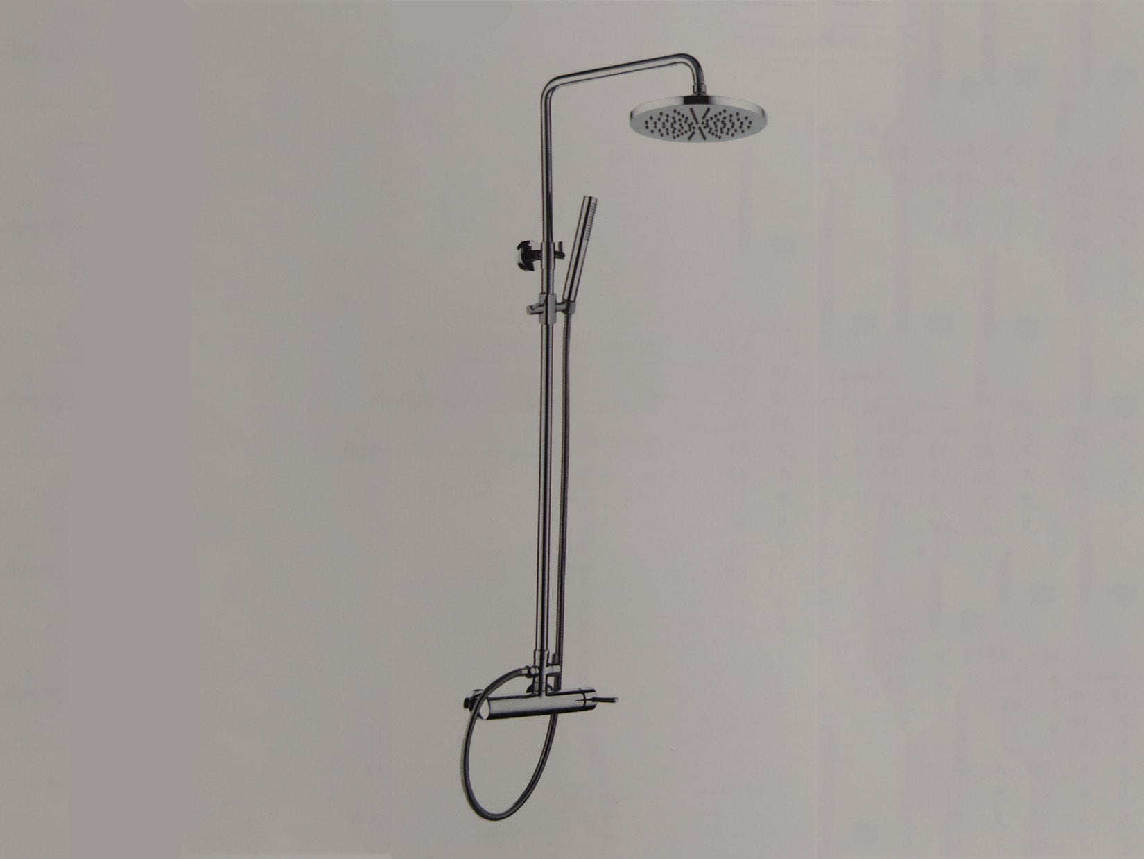 IB Rubinetti SHOWER COLUMNS Gruppo Colonna Doccia Whynot Attrezzata Multifunzione A Parete Frontale Miscelatore Meccanico Materiale Ottone Finitura Cromata Senza Indromassaggio Con Doccetta E Soffione Anticalcare