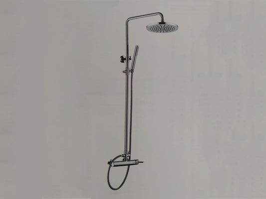 IB Rubinetti SHOWER COLUMNS Gruppo Colonna Doccia Whynot Attrezzata Multifunzione A Parete Frontale Miscelatore Meccanico Materiale Ottone Finitura Cromata Senza Indromassaggio Con Doccetta E Soffione Anticalcare