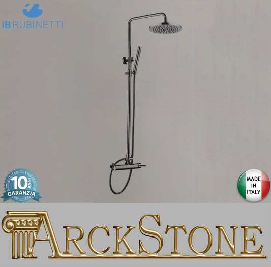 IB Rubinetti SHOWER COLUMNS Gruppo Colonna Doccia Whynot Attrezzata Multifunzione A Parete Frontale Miscelatore Meccanico Materiale Ottone Finitura Cromata Senza Indromassaggio Con Doccetta E Soffione Anticalcare