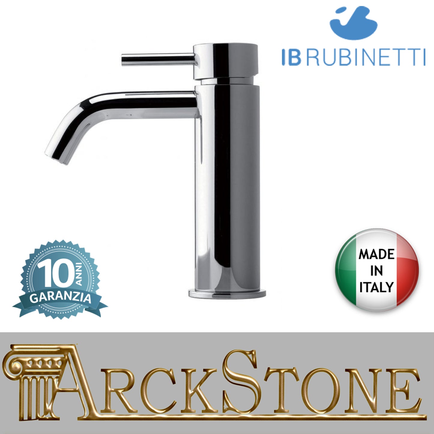 Miscelatore lavabo completo di piletta di scarico click-clack marca IB rubinetti modello MilanoTorino rubinetteria rubinetto ottone cromato bagno fontana finitura cromo rivenditore autorizzato campania arredamento qualità garanzia 10 anni made in italy