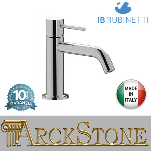 Miscelatore lavabo mini completo di piletta di scarico click-clack marca IB rubinetti modello MilanoTorino rubinetteria rubinetto ottone cromato bagno fontana finitura cromo rivenditore autorizzato campania arredamento qualità garanzia 10 anni