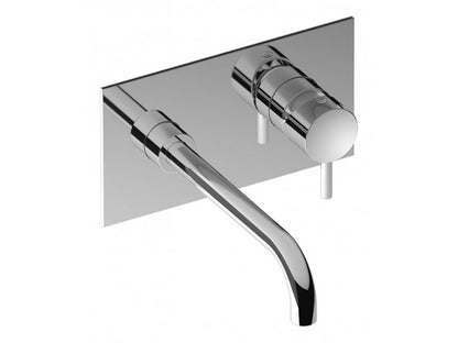 Miscelatore lavabo a parete completo di piletta di scarico click-clack marca IB rubinetti modello MilanoTorino rubinetteria rubinetto ottone cromato bagno fontana finitura cromo rivenditore autorizzato campania arredamento qualità garanzia 10 anni