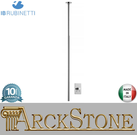 Miscelatore bocca da soffitto alimentata con comando remoto incluso marca IB rubinetti modello MilanoTorino rubinetteria rubinetto ottone cromato bagno fontana finitura cromo rivenditore autorizzato campania arredamento qualità made in italy azienda 