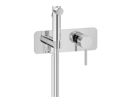 IB Rubinetti MILANOTORINO Set Di Parti Esterne e Corpo ad Incasso A Muro Con Piastra Per Idroscopino Igienico Con Miscelatore Per WC Materiale Ottone Finitura Cromata