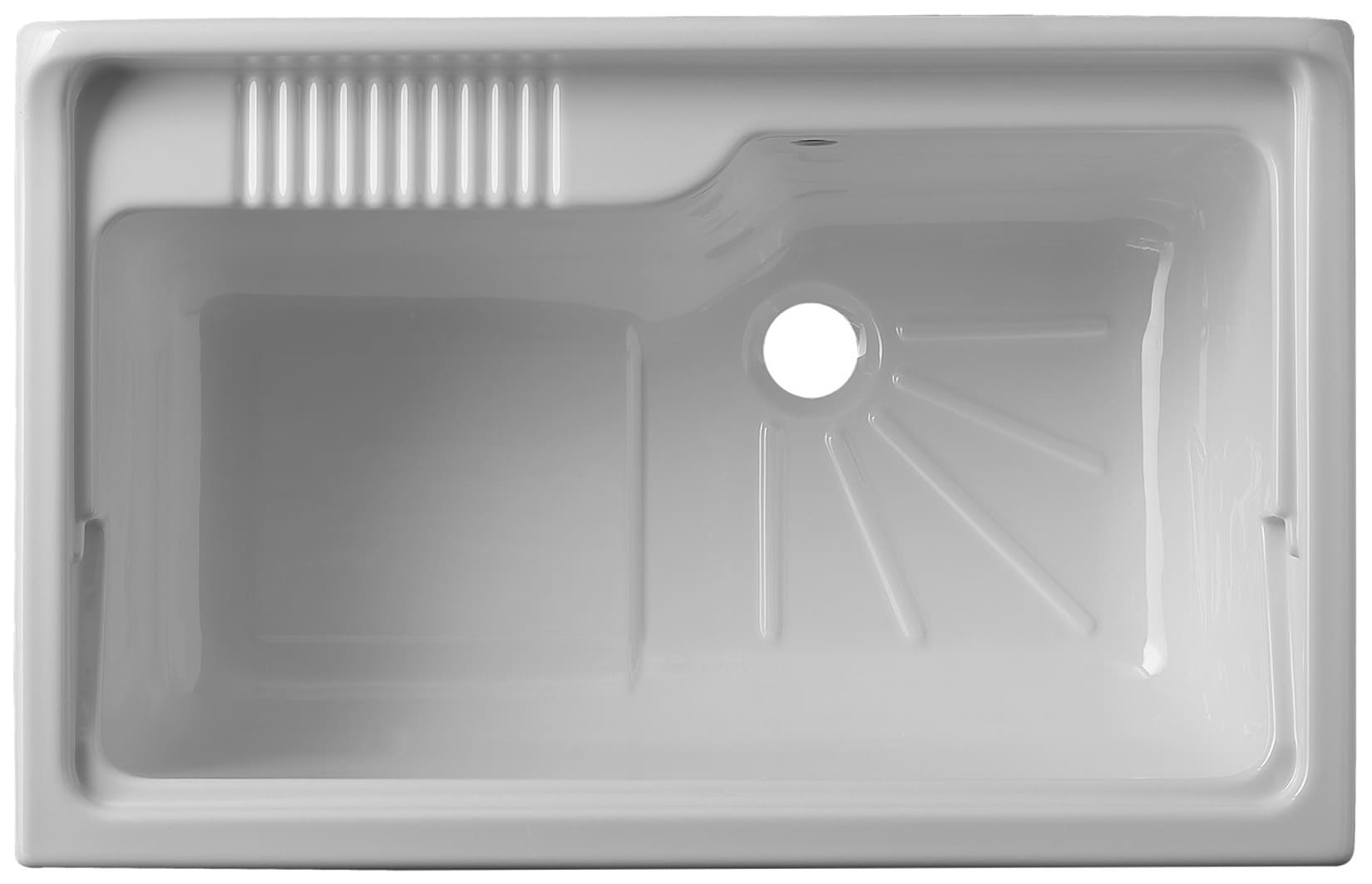 Negrari Eco Bianco Lavatoio 80x50 L80 P50 H85 CM Arredo Lavapanni Interno Bagno Lavanderia Base Mobile Nobilitato Idrofugo Legno Vasca Grande Intera Lavabo Lavandino Resina Plastica Asse PP Sifone Piedini Ante Sportelli Battenti Qualità Medio Alta  