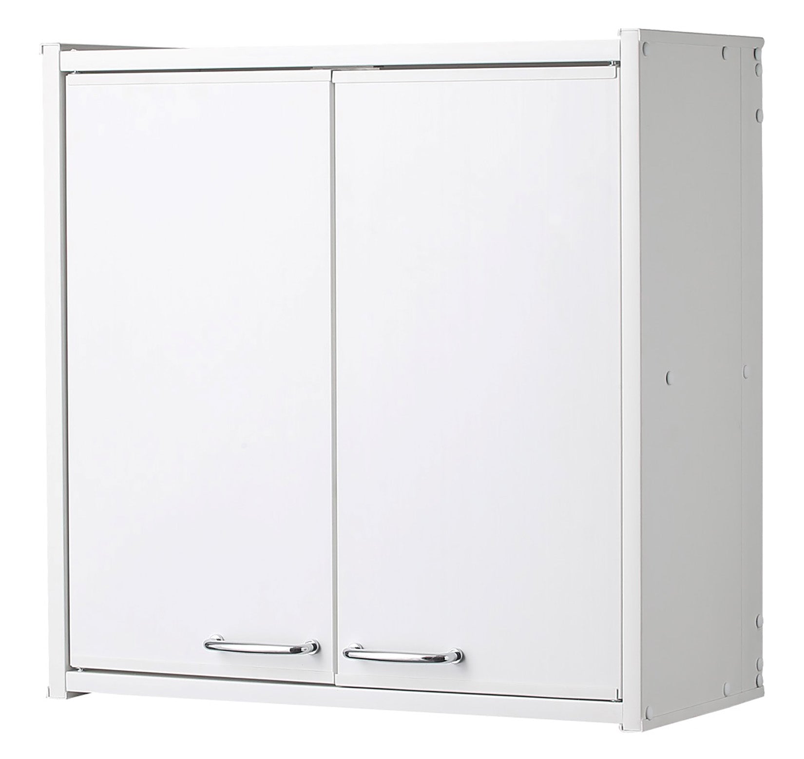 Pensile Negrari PVC Interno Esterno Kit Montaggio Bianco Misura 59x21 H59 cm Plastica Resina Ante Antine Sportelli Battenti Mobile Armadio Sospeso Muro Parete Arredamento Bagno Lavanderia Arredo Giardino Terrazzo Balcone Maniglie Resistente Acqua Pioggia