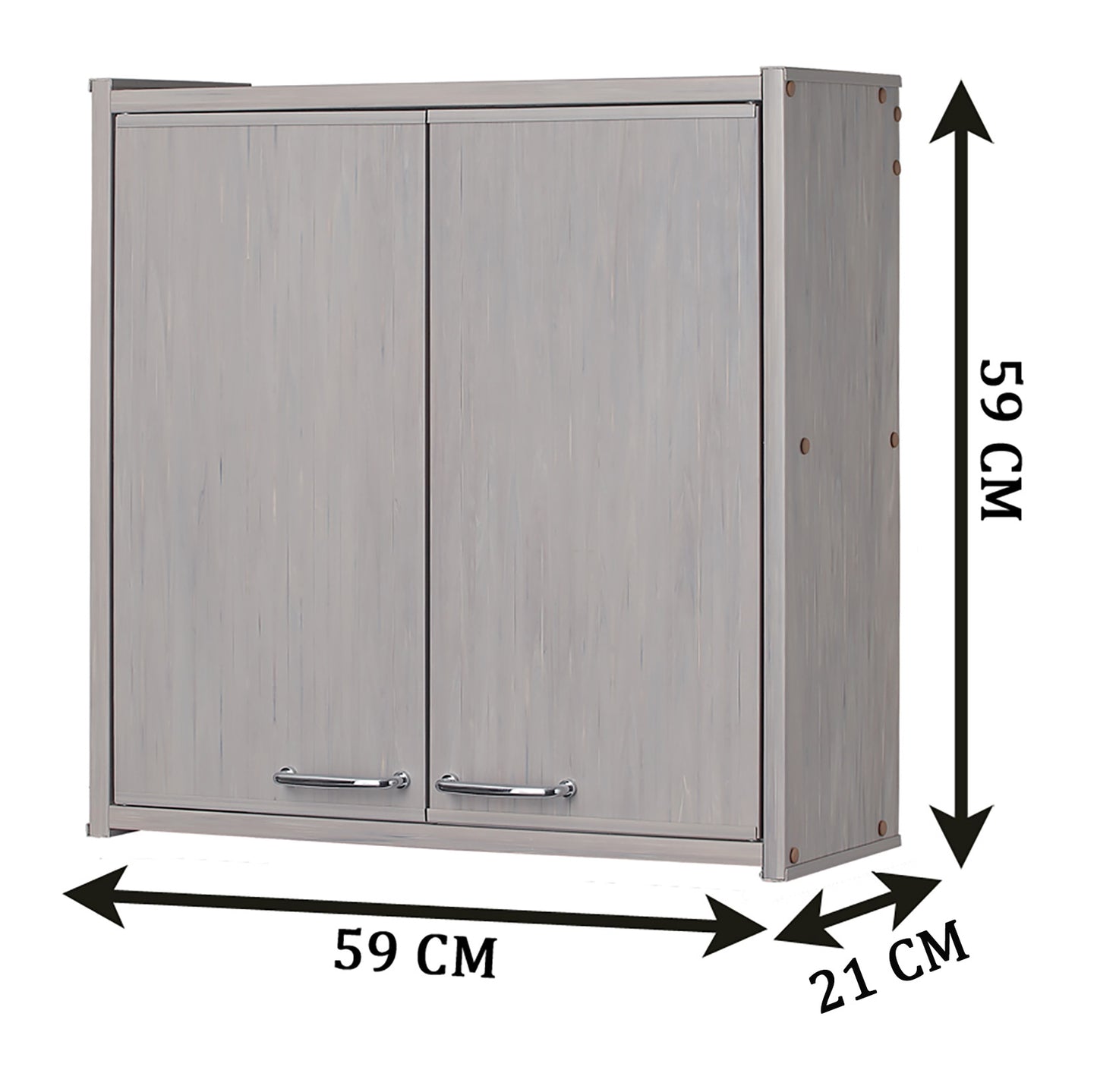 Pensile Negrari PVC Interno Esterno Kit Montaggio Rovere L59 P21 H59 cm Plastica Resina Ante Antine Sportelli Battenti Mobile Armadio Sospeso Muro Parete Arredamento Bagno Lavanderia Arredo Giardino Terrazzo Balcone Maniglie Resistente Acqua Sole Pioggia 