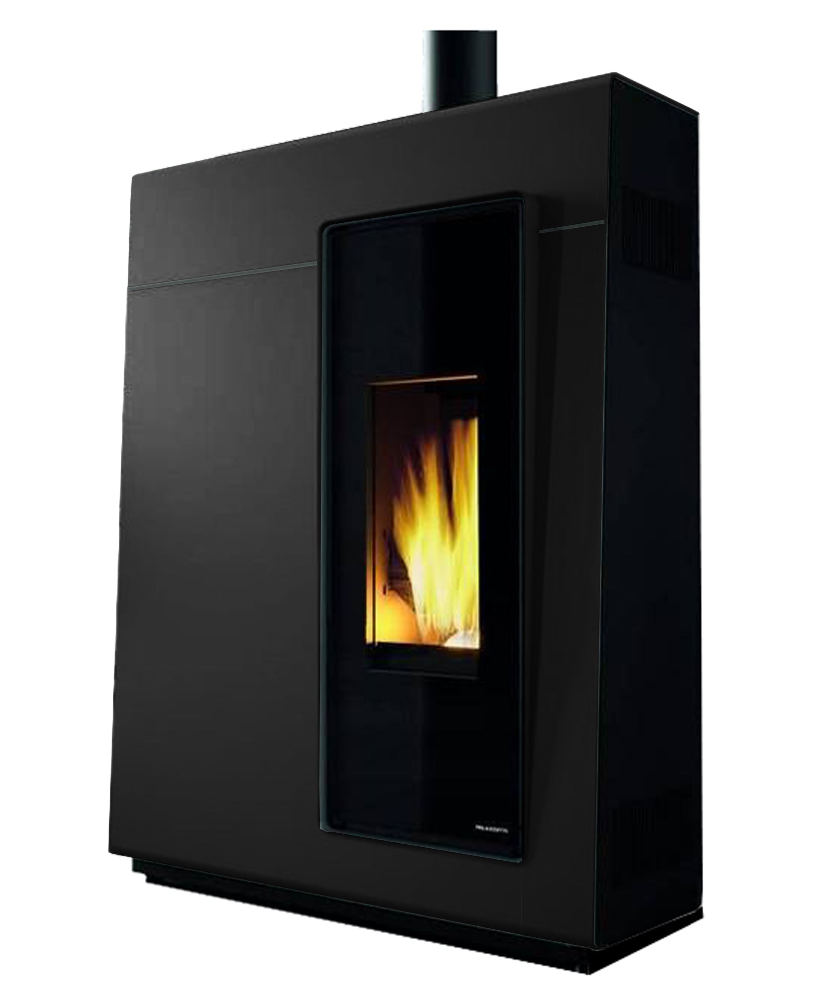 Stufa Pellet Aria Calda Ventilata Canalizzata Ermetica Slim Palazzetti Michelle 8 US Potenza 8 KW Nero Ridotta Salvaspazio