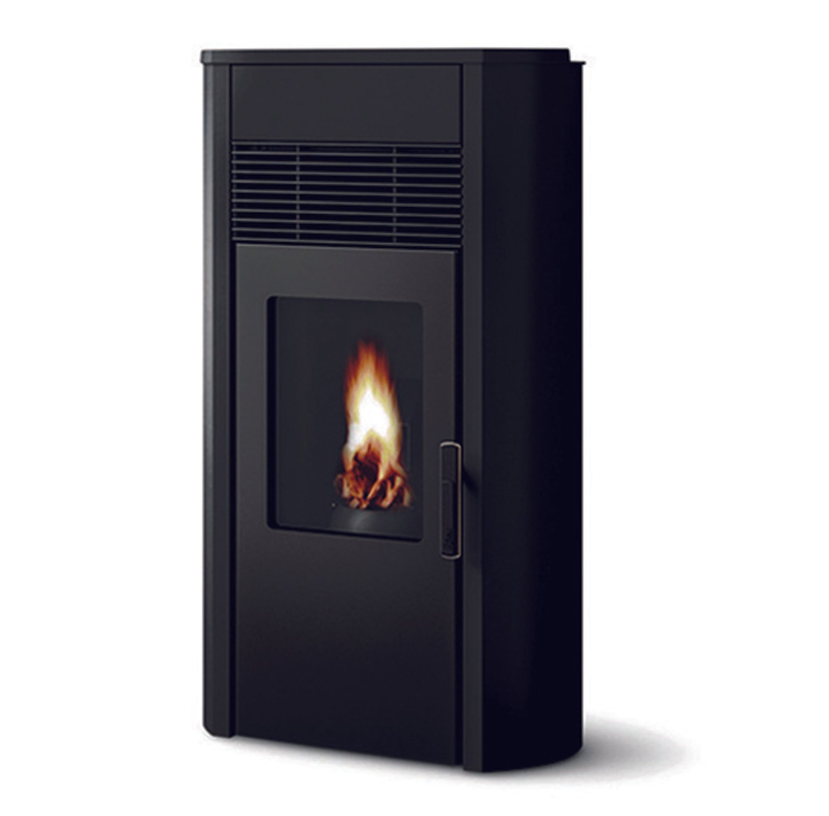 Stufa Pellet Aria Calda Ventilata Royal Palazzetti Roberta Air 120 Colore Rivestimento Nero Potenza 13,9 Kw