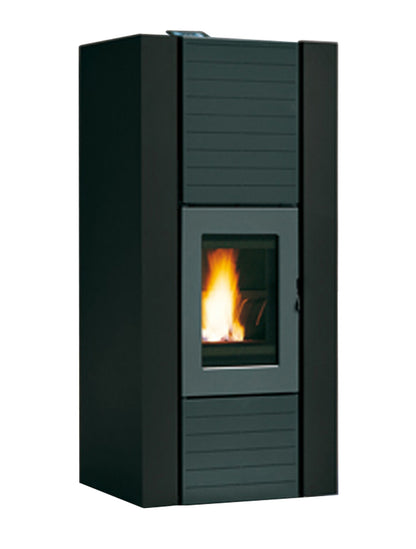 Termo Stufa Pellet Ermetica Palazzetti Martina Idro Lux 10 Potenza 9,3 kW Rivestimento Colore Nero