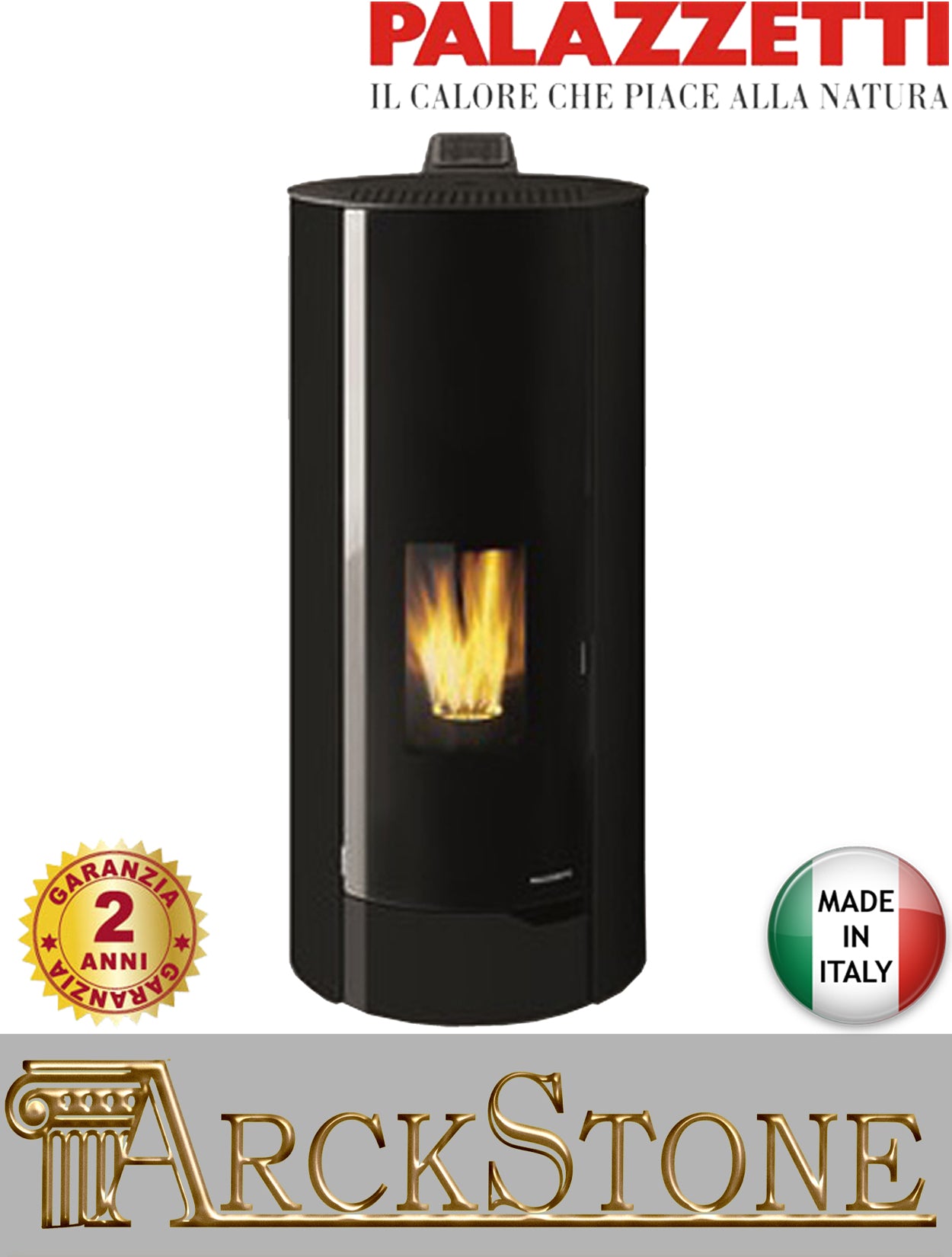 Stufa Pellet Aria Calda Ventilata Standard Palazzetti Ecofire Nina 8 Potenza 8,2 kW Nero