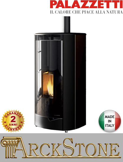 Stufa Pellet Aria Ventilata Ecofire Ermetica Palazzetti Marianne 9 US Potenza 9,1 kW Nero